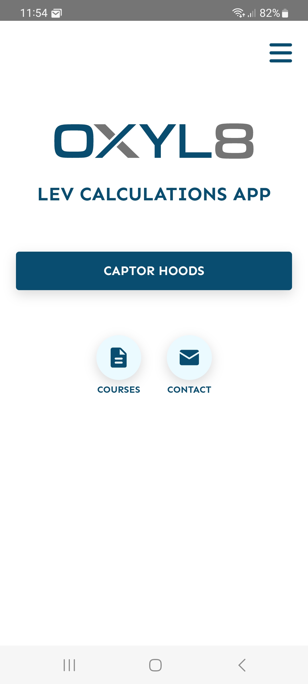 OXYL8 Captor Hood Calculation Apps for iPhone and Android